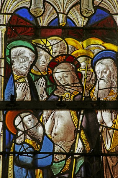 Window depicting the doubting St Thomas by French School